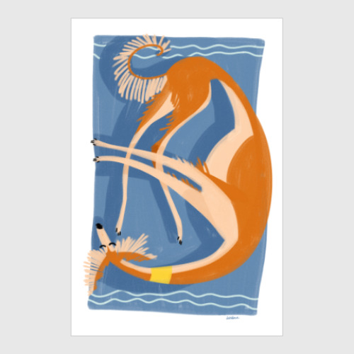 Постер с принтом Спящая салюки