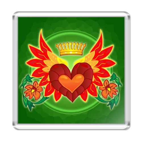 Магнит с принтом  Валентинка Сердце