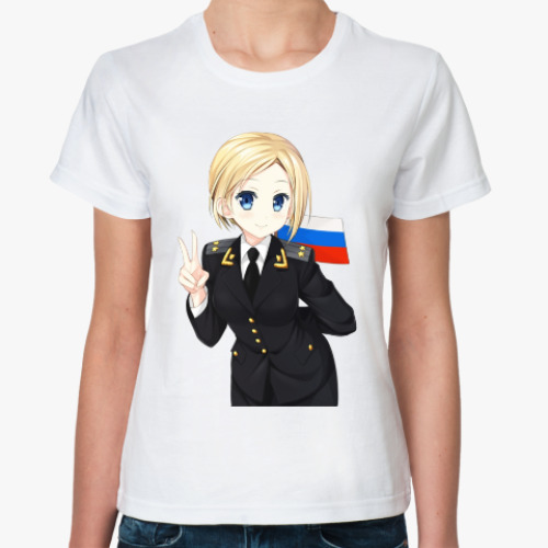 Классическая футболка с принтом Наша няша. Поклонская