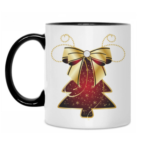 Кружка с принтом Новогодняя елка