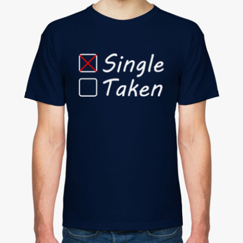 Футболка с принтом Single or taken?
