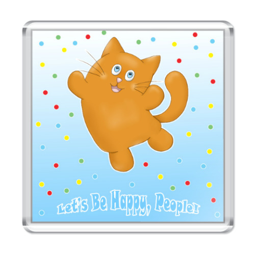 Магнит с принтом Очень позитивный Пухлик