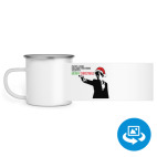 Кружка металлическая белая (круговая запечатка)