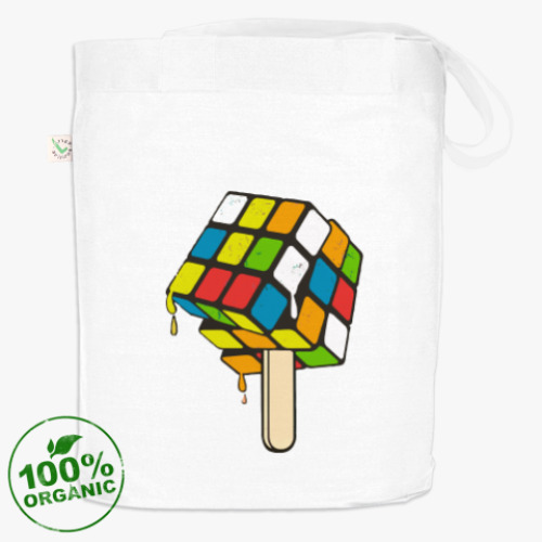 Сумка шоппер с принтом Мороженое кубик Рубика