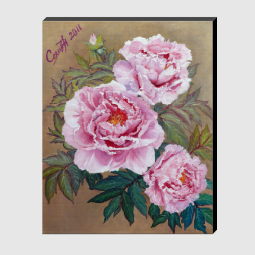 Холст с принтом Пионы