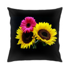 Подушка 35x35 см Подсолнухи, гербера
