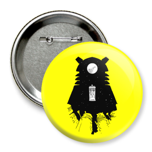 Значок 75мм с принтом Тардис / Роботы / Доктор Кто