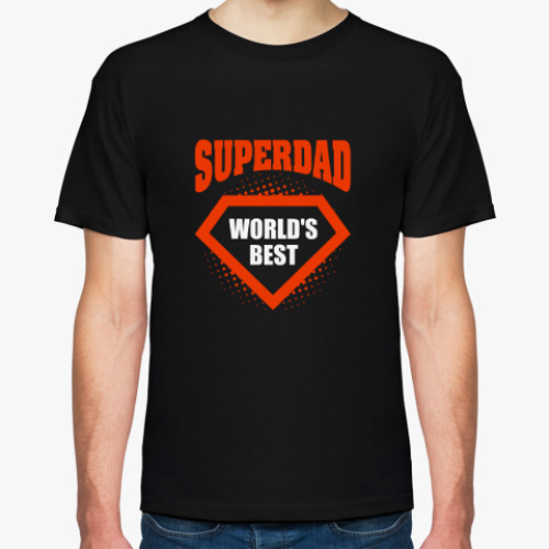 Футболка с принтом SUPERDAD world's best