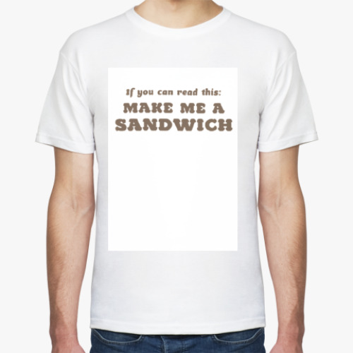 Футболка с принтом make me sandwich