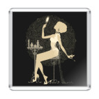 Элегантная красивая женщина с зеркалом силуэт