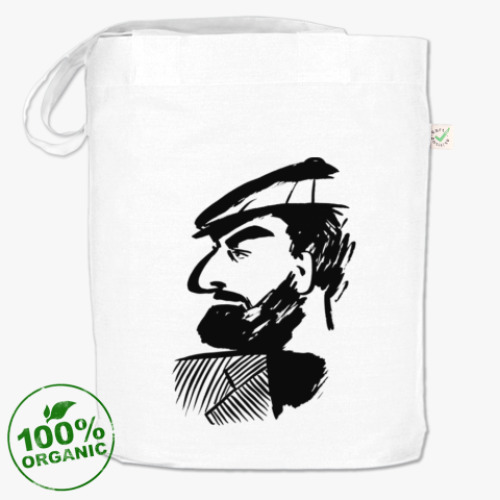 Сумка шоппер с принтом Довлатов в кепке