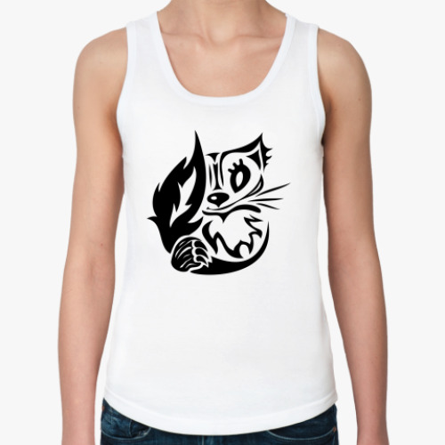Женская майка с принтом 'кот'