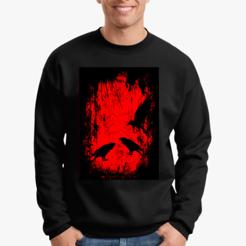 Свитшот с принтом Черный ворон