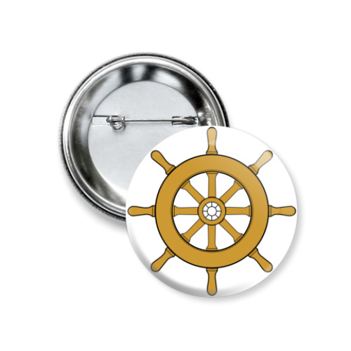 Значок 37мм с принтом Руль корабля