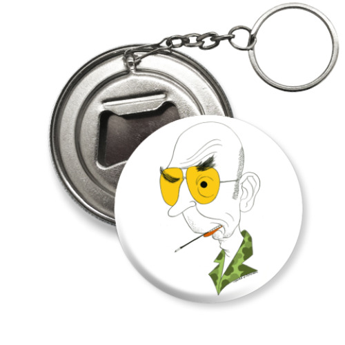 Брелок-открывашка с принтом Hunter Thompson