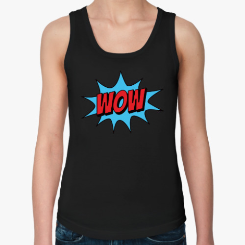 Женская майка с принтом WOW