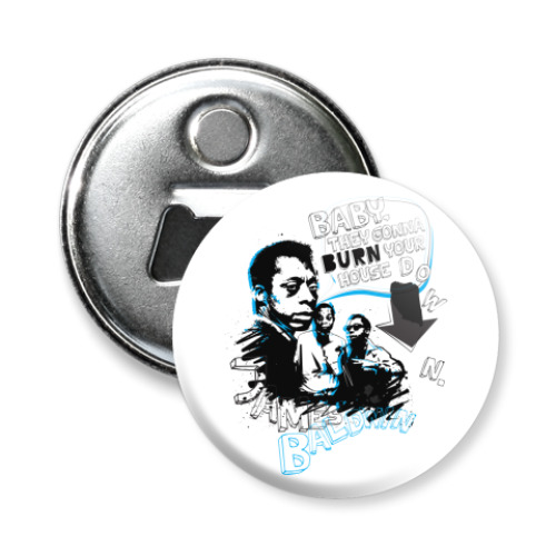 Магнит-открывашка с принтом Burn -открывашка 58 мм