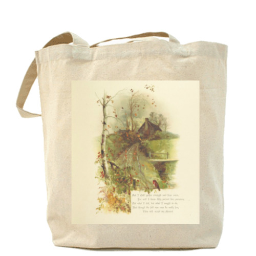 Сумка шоппер с принтом Страница книги (пейзаж)