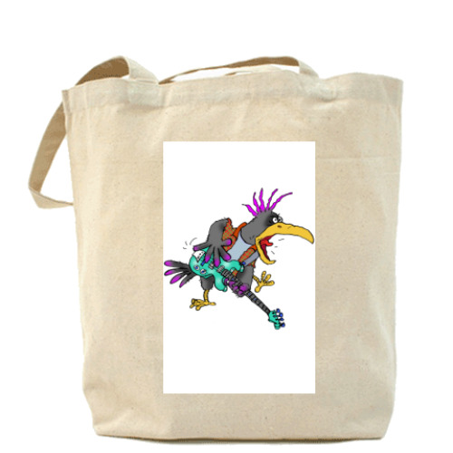 Сумка шоппер с принтом Вороны-панки