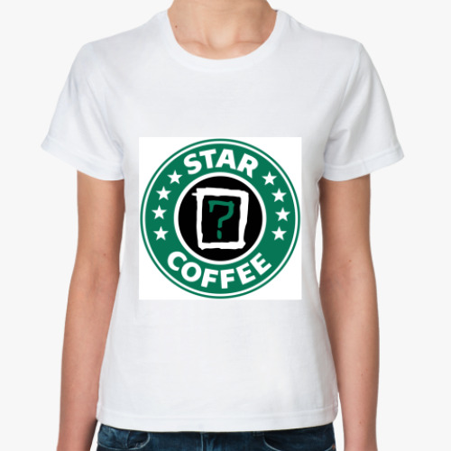 Классическая футболка с принтом  Coffee
