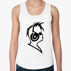 меломана в наушниках