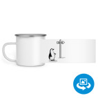 Кружка металлическая белая (круговая запечатка)