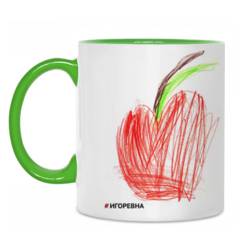 Кружка с принтом Большое яблоко