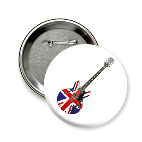 Значок 58мм с принтом union jack