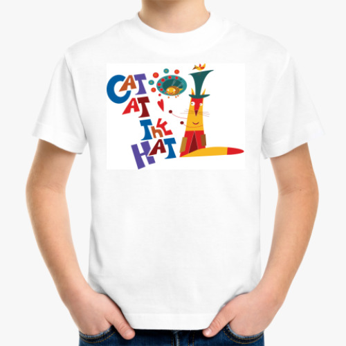 Детская футболка с принтом Кот