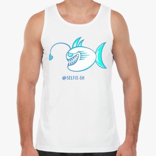 Майка с принтом Рыба-селфи