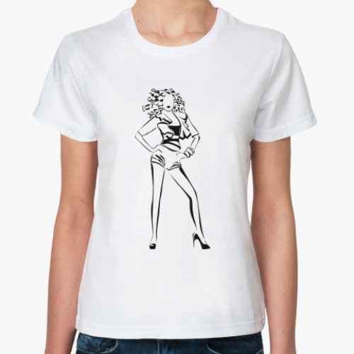 Классическая футболка с принтом PrettyGirls