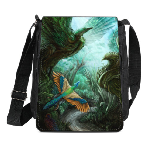 Сумка-планшет с принтом Птичья роща