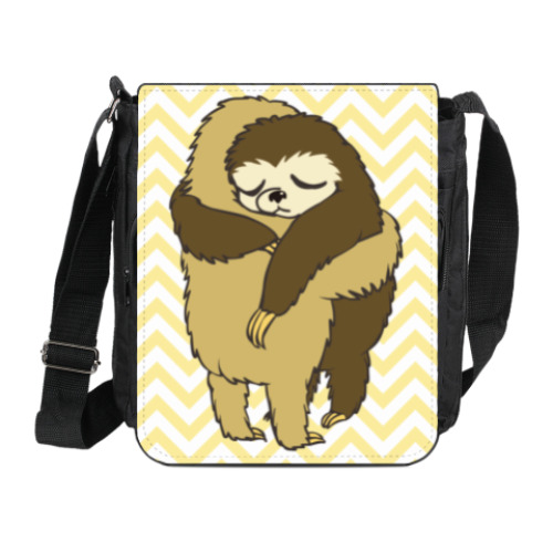 Сумка на плечо (мини-планшет) с принтом Обнимашки