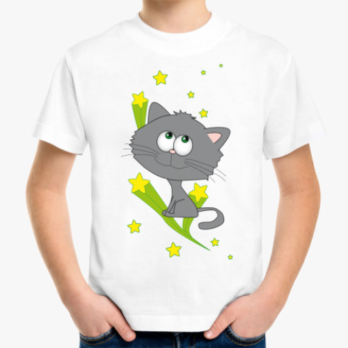 Детская футболка с принтом Space cat