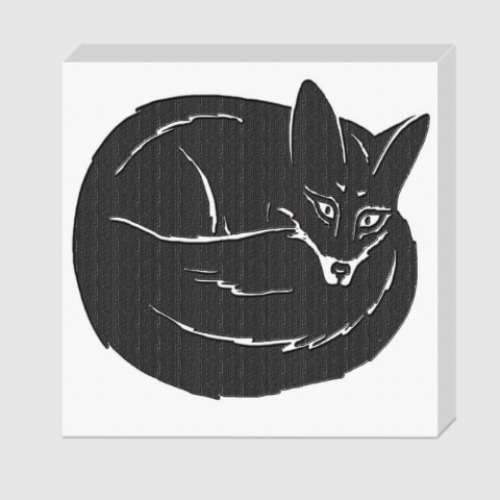Холст с принтом Черная лиса