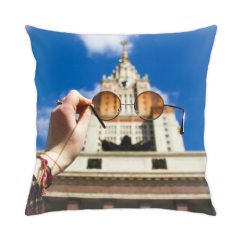 Подушка с принтом  Главное здание МГУ