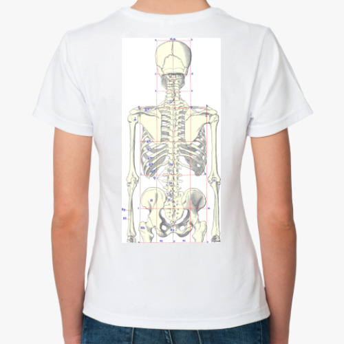 Классическая футболка с принтом Скелет