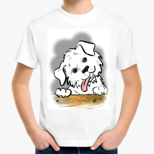 Детская футболка с принтом Щенок