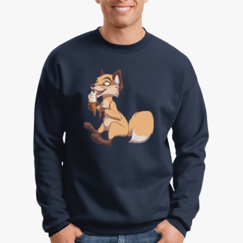 Свитшот с принтом Лисичка с мороженкой