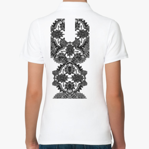 Женская рубашка поло (печать) с принтом абстракция