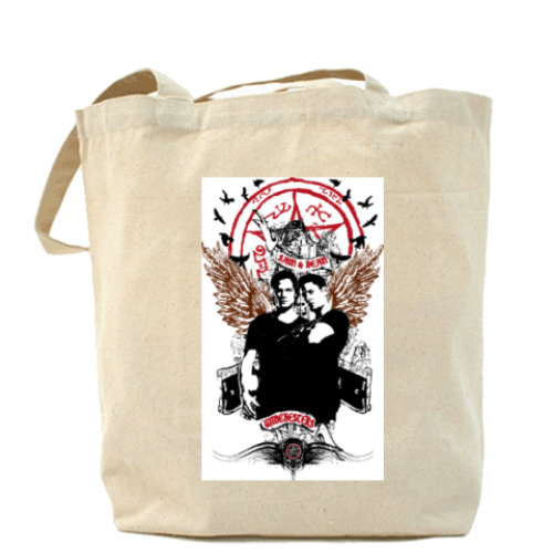 Сумка шоппер с принтом Сэм и Дин - Supernatural