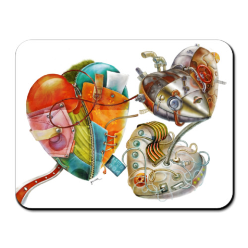 Коврик для мыши с принтом  СЕРДЦА