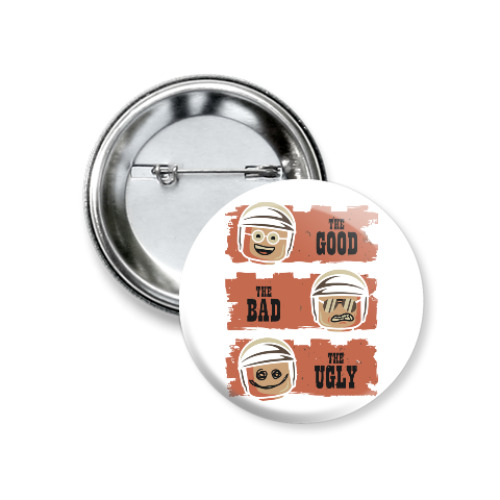 Значок 37мм с принтом Лего - хороший, плохой, злой