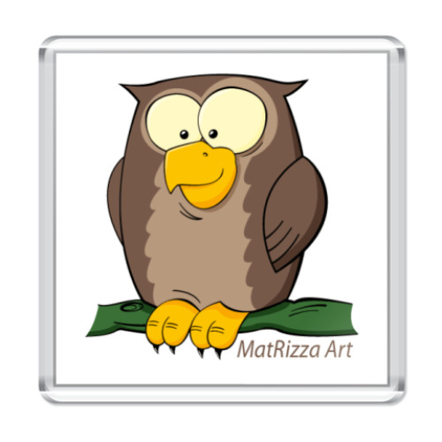 Магнит с принтом  Сова