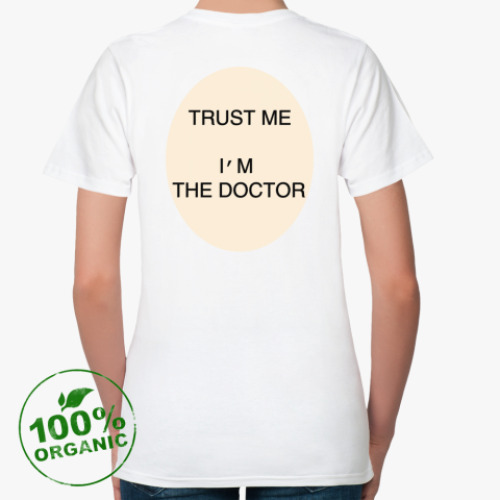 Женская футболка из органик-хлопка с принтом Doctor Who