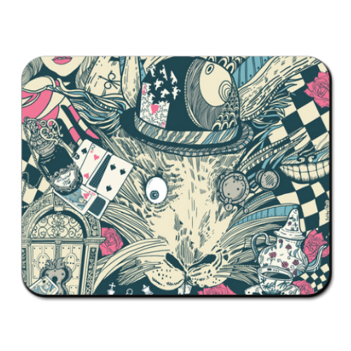 Коврик для мыши с принтом Алиса в стране чудес