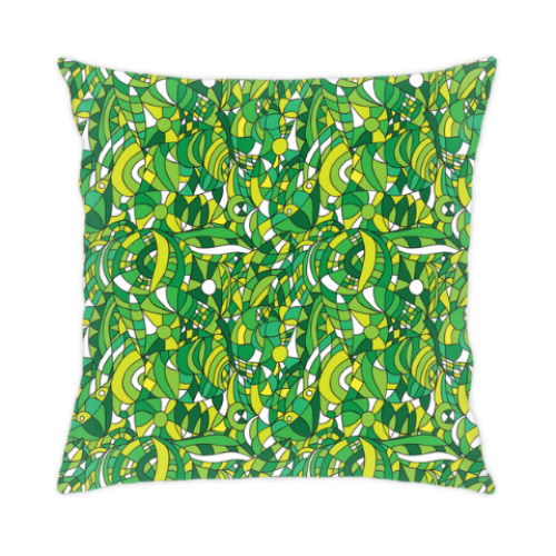 Подушка с принтом 'Зеленое лето'