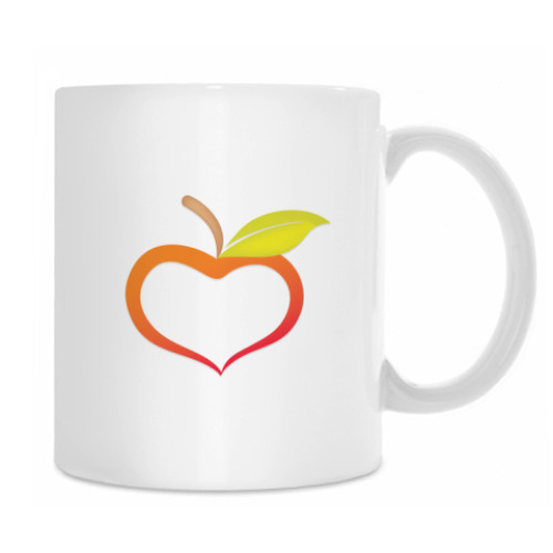 Кружка с принтом Яблоко-сердце