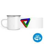 Кружка металлическая белая (круговая запечатка)