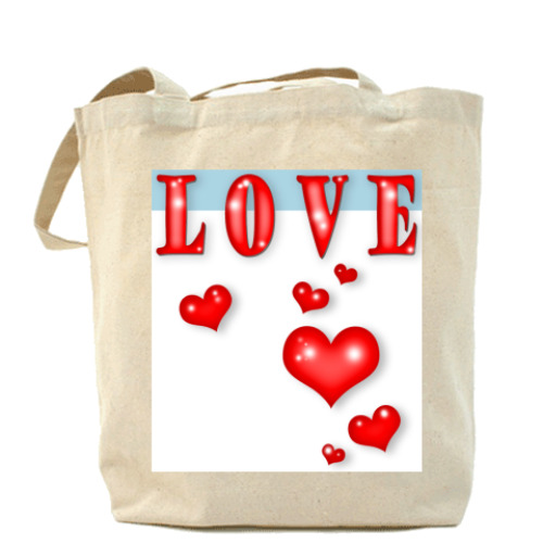 Сумка шоппер с принтом LOVE
